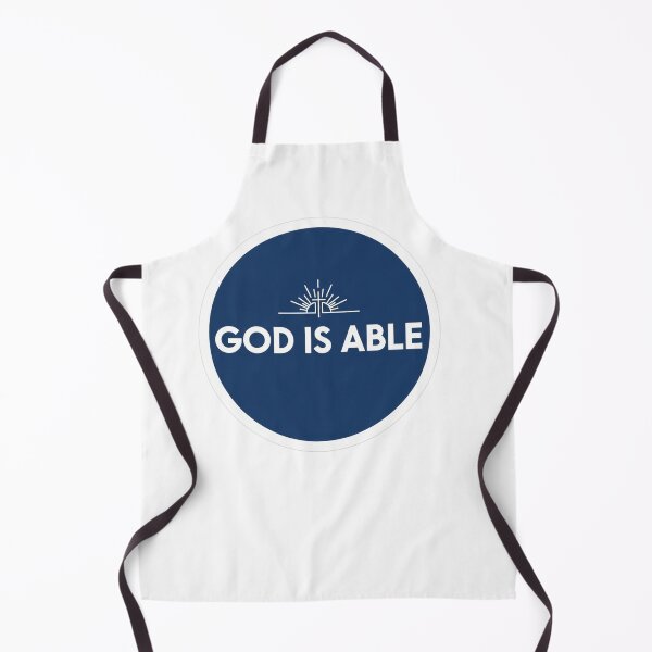 Item preview, God Is Able – Round Blue Christian Design with Sun Rays and Cross designed and sold by Illustrated Faith.