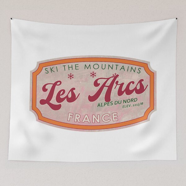 Item preview, Les Arcs, France, Alpes du Nord, Ski, textured skiing badge designed and sold by Wanderful-roads.