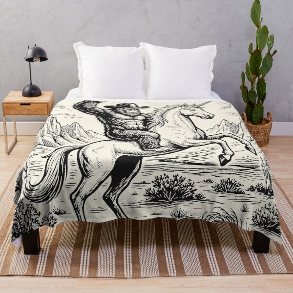 Item preview, Cowboy Bigfoot Riding Unicorn Western Cryptid designed and sold by Y-Vibes.