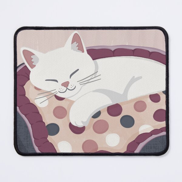 Item preview, Sleepy Cat in Polka Dot Cat Bed | Cozy Pastel Cat Illustration designed and sold by TeraLynne.