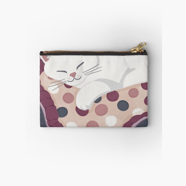 Item preview, Sleepy Cat in Polka Dot Cat Bed | Cozy Pastel Cat Illustration designed and sold by TeraLynne.