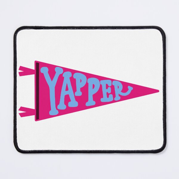 Item preview, YAPPER Pennant Flag | Hot Pink and Light Blue Retro Banner | Bold Funny Typography designed and sold by Giulia Palazzo.