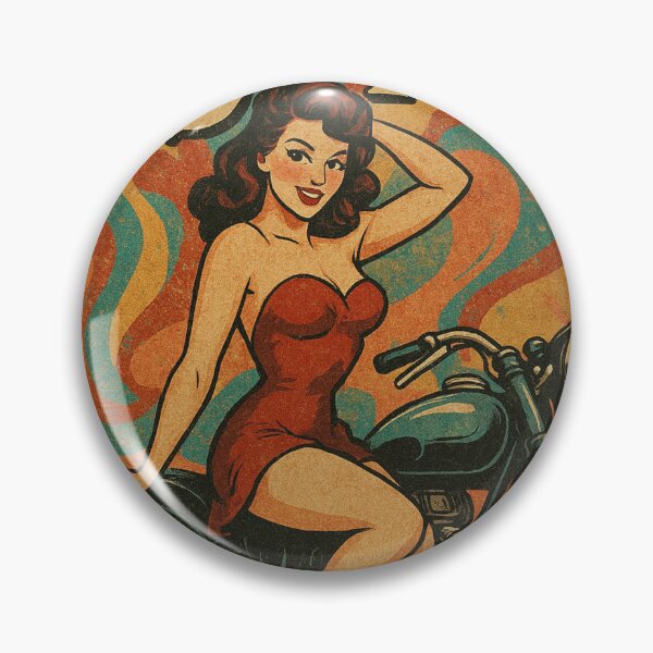 Item preview, Pin-Up Girl on a Retro-Style Motorcycle Ride with Style designed and sold by JonelleTshirts.