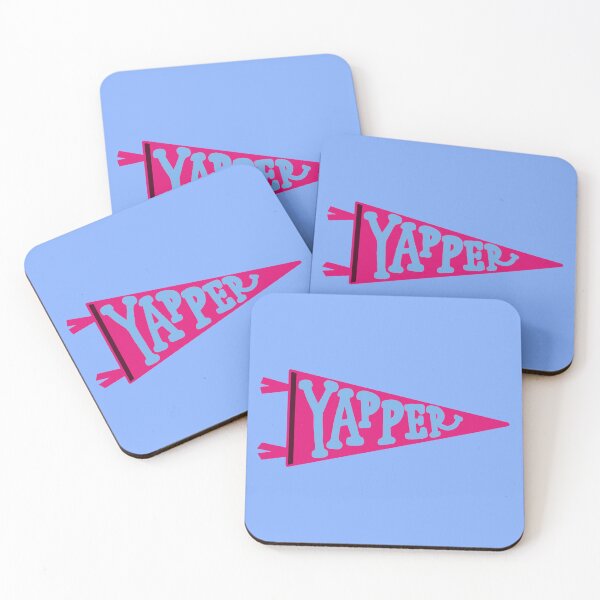 Item preview, YAPPER Pennant Flag | Hot Pink and Light Blue Retro Banner on periwinkle designed and sold by Giulia  Palazzo.