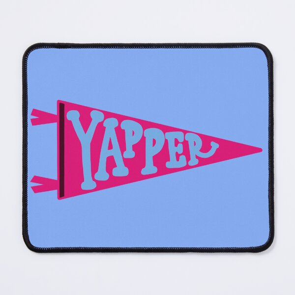 Item preview, YAPPER Pennant Flag | Hot Pink and Light Blue Retro Banner on periwinkle designed and sold by Giulia Palazzo.
