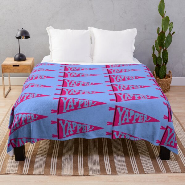 Item preview, YAPPER Pennant Flag | Hot Pink and Light Blue Retro Banner on periwinkle designed and sold by Giulia Palazzo.