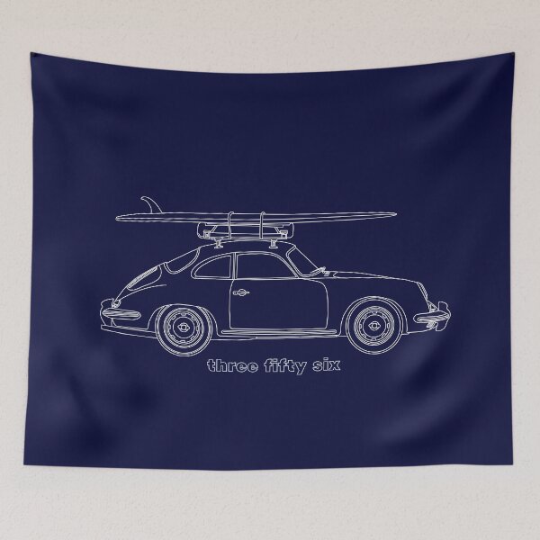 Item preview, Vintage 356 carrying a surf board line illustration designed and sold by blackdogshop.
