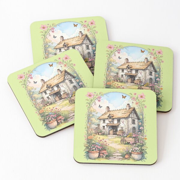 Item preview, Dreamy English Countryside Stone Cottage Botanical Cottagecore Sticker designed and sold by BorgSpareParts.