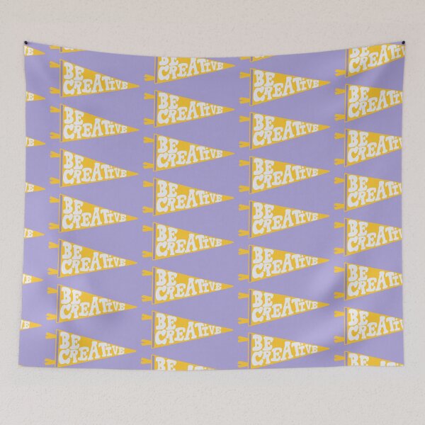 Item preview, Be Creative Pennant Flag | Yellow and White Banner designed and sold by Giulia  Palazzo.