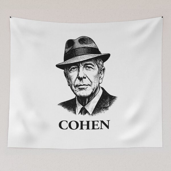 Item preview, Leonard Cohen — Minimal Black & White Portrait designed and sold by Tasty-Shots.