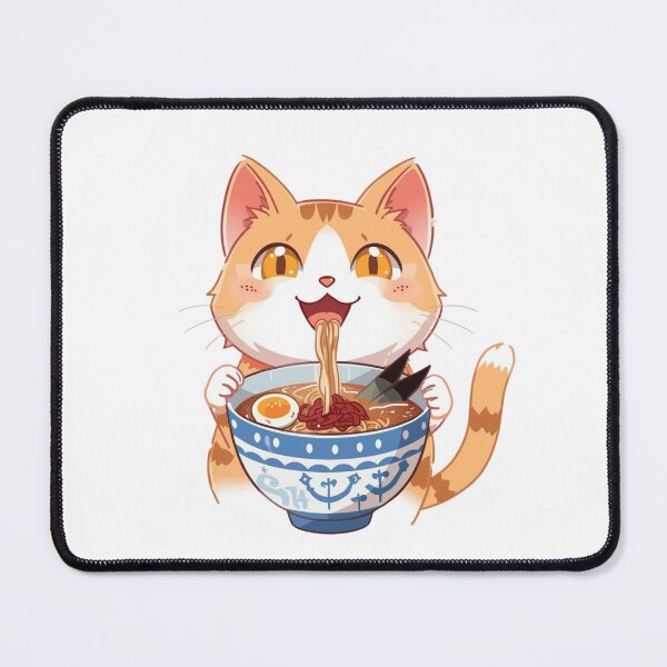 Item preview, Happy Cat Eating Ramen. designed and sold by LewpyG.