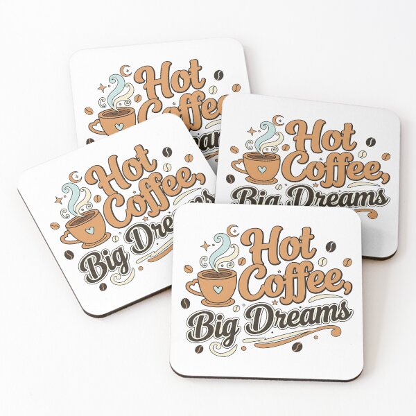 Item preview, Hot Coffee, Big Dreams Shirt – Funny Coffee Lover & Barista Tee designed and sold by Muzgle.