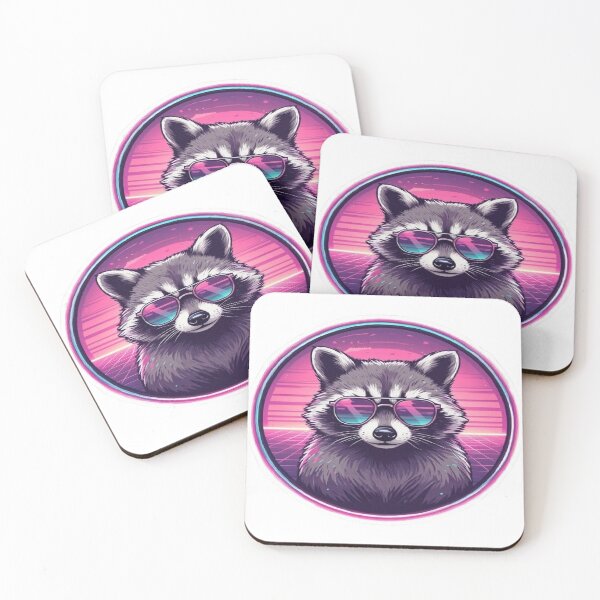 Item preview, Retro Synthwave Raccoon - Cool Trash Panda 80s Style designed and sold by RetroRascalStudio.