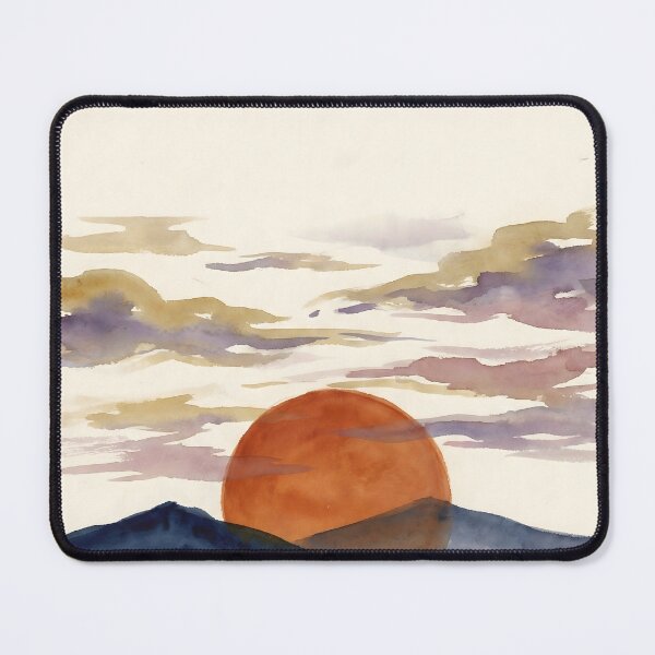 Item preview, Japandi Mountain Sunset Watercolor designed and sold by Artistmava.