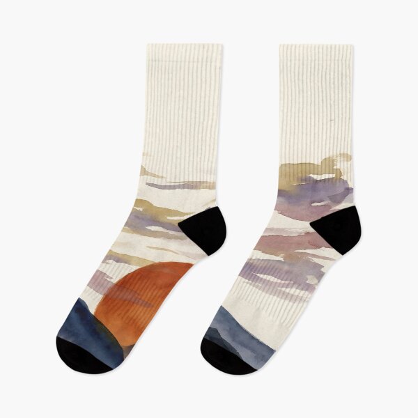 Item preview, Japandi Mountain Sunset Watercolor designed and sold by Artistmava.