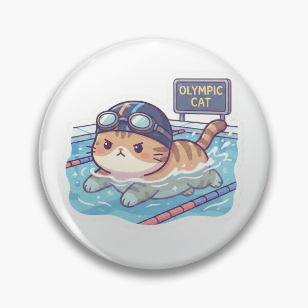 Item preview, Pro Swimmer Cat – Kawaii Pool Athlete designed and sold by Simple Graphics.