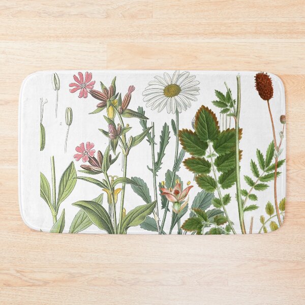 Item preview, Vintage Botanical Wildflowers - Pink and white Meadow Floral Illustration designed and sold by Mad-by-The-O.