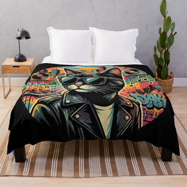 Item preview, Urban DJ Cat with Retro Style designed and sold by ARTILOGÍA.
