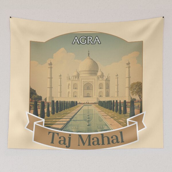 Item preview, Taj Mahal Agra - Vintage India Travel Illustration designed and sold by KaBaRen.