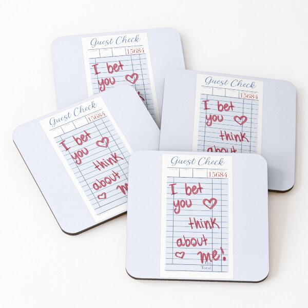 Item preview, I bet you think about me | guest check | docket designed and sold by Sophie Louise Arts.