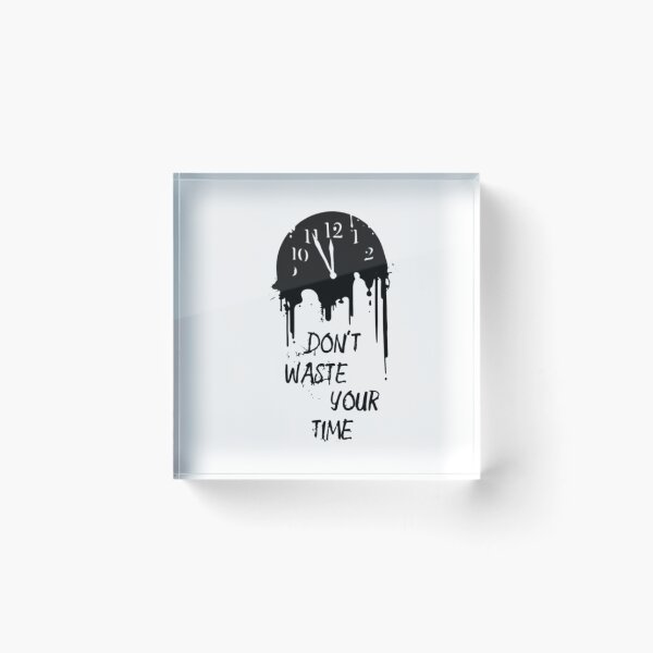 Item preview, Don't Waste Your Time Motivational Clock designed and sold by fancy-to-shop.