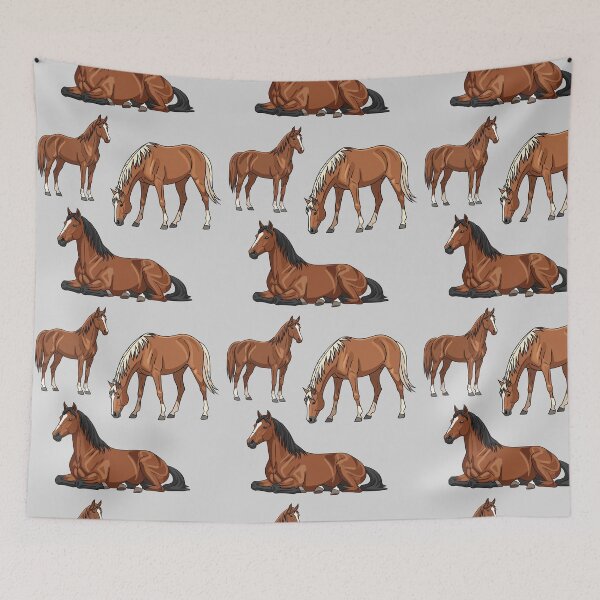 Item preview, Retro Style Chestnut Horse Print designed and sold by Post Haste Art.