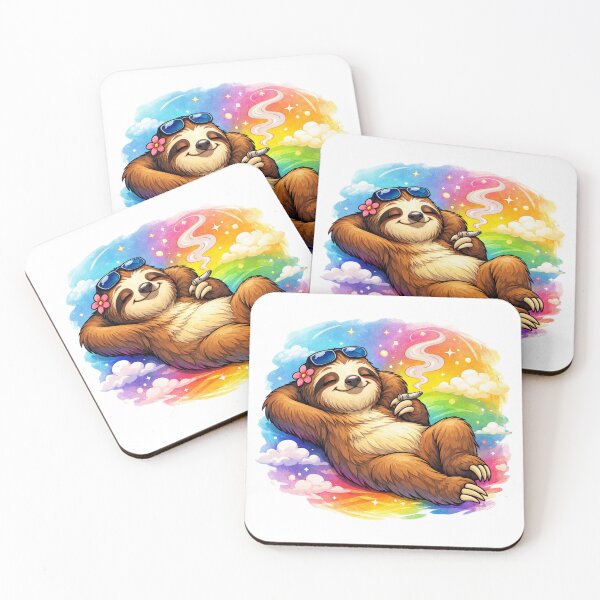 Item preview, relaxed smoking sloth designed and sold by Nasihasi.