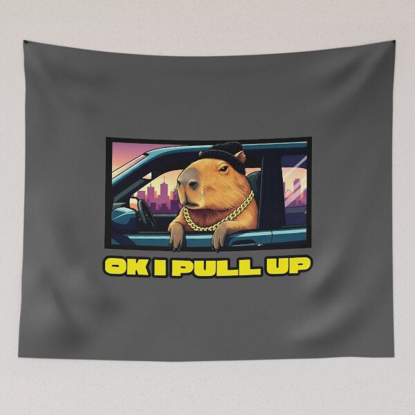 Item preview, Chill Capybara in Car - OK I Pull Up Meme Design designed and sold by Zayavca.