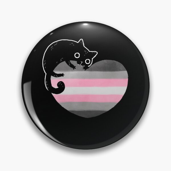 Item preview, Demigirl Black Cat Heart LGBT Pride Flag designed and sold by Clara Hollins.