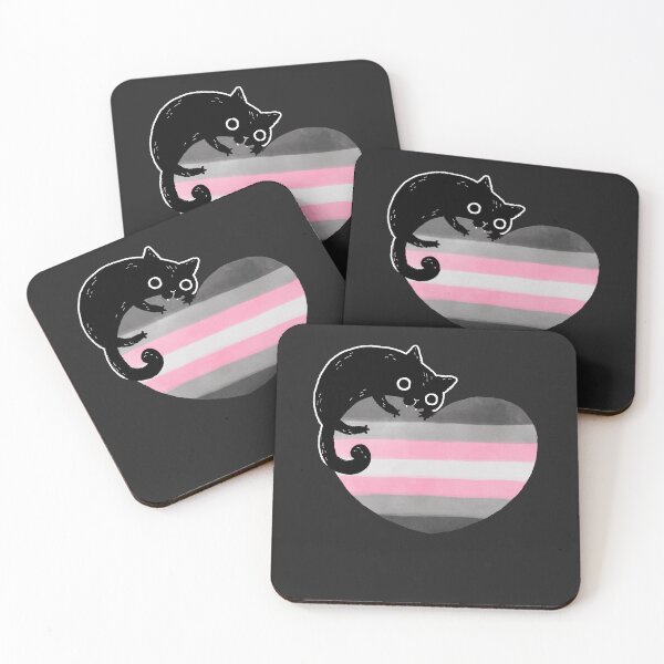 Item preview, Demigirl Black Cat Heart LGBT Pride Flag designed and sold by Clara Hollins.