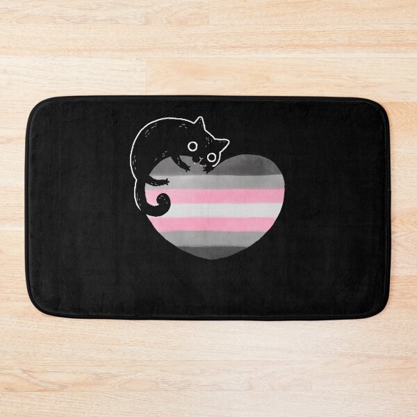 Item preview, Demigirl Black Cat Heart LGBT Pride Flag designed and sold by Clara Hollins.