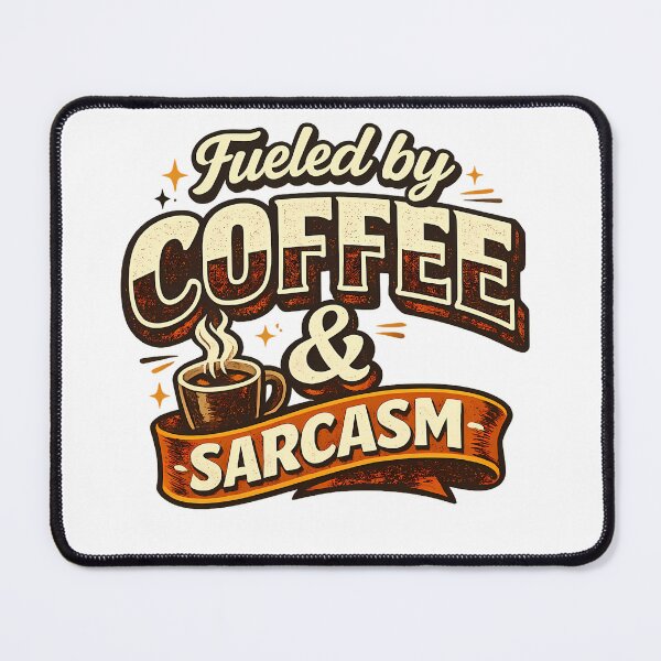Item preview, Fueled by Coffee and Sarcasm – Funny Coffee Lover Design designed and sold by VibePrint2.