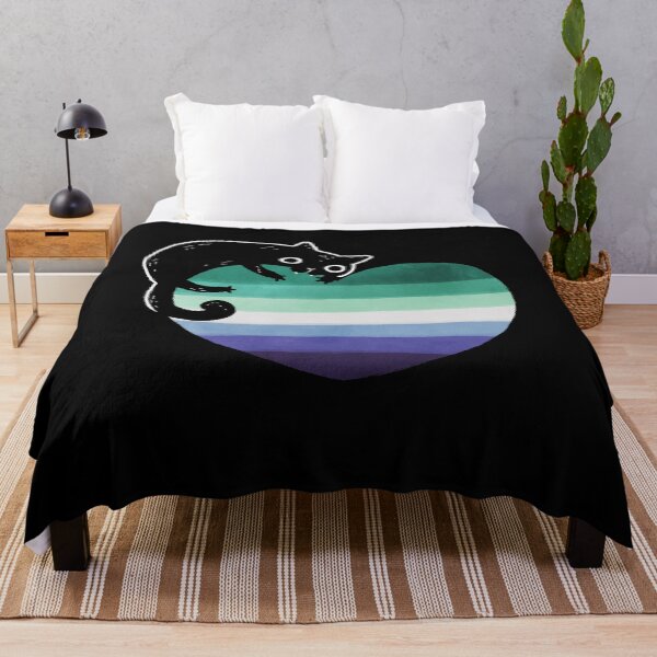 Item preview, Gay Man Black Cat Heart LGBT Pride Flag designed and sold by Clara Hollins.
