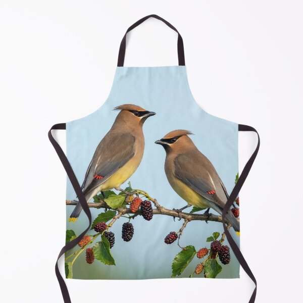 Item preview, Cedar Waxwings on a Mulberry Branch designed and sold by Tridentulus.
