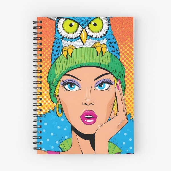 Item preview, Stylish Woman with Owl in Vibrant pop Style Art designed and sold by Artessie.