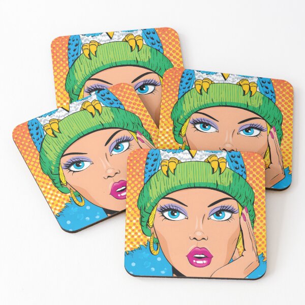 Item preview, Stylish Woman with Owl in Vibrant pop Style Art designed and sold by Artessie.