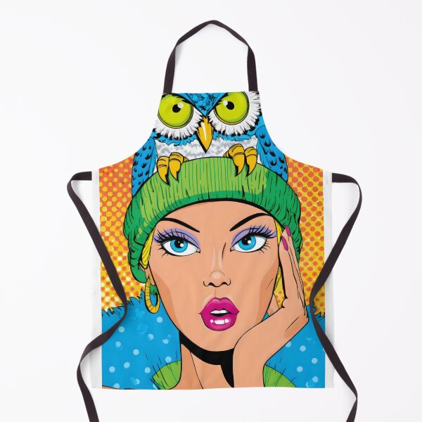 Item preview, Stylish Woman with Owl in Vibrant pop Style Art designed and sold by Artessie.