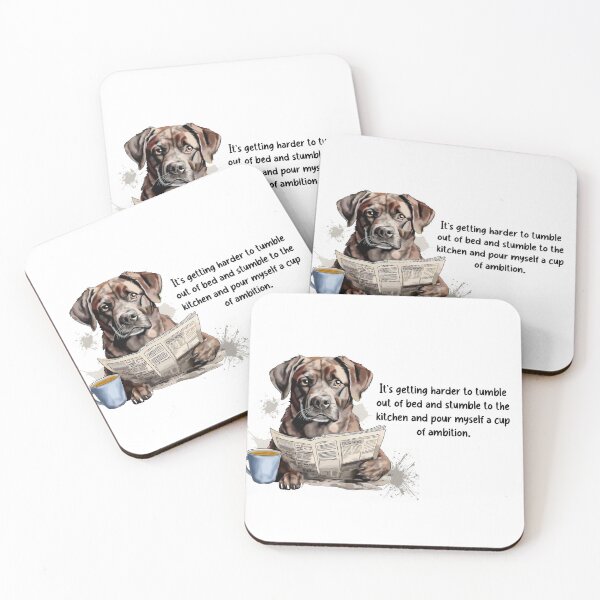 Item preview, Dolly the dog reading a newspaper  designed and sold by The Curious Cow.