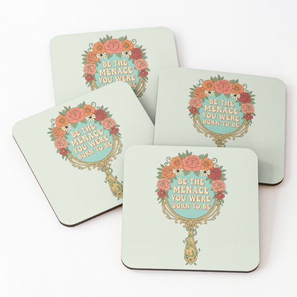 Item preview, Be the Menace You Were Born to Be – Floral Vintage Mirror Art designed and sold by GiftsCreek.