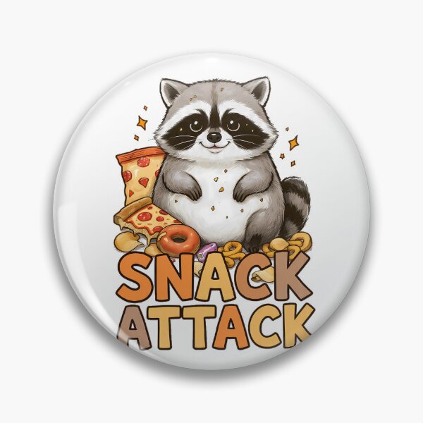 Item preview, Snack Attack Raccoon Sticker | Funny Hungry Trash Raccoon Humor Sticker | Raccoon Gift designed and sold by etuvibes.