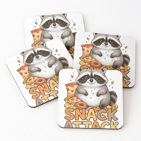 Item preview, Snack Attack Raccoon Sticker | Funny Hungry Trash Raccoon Humor Sticker | Raccoon Gift designed and sold by etuvibes.