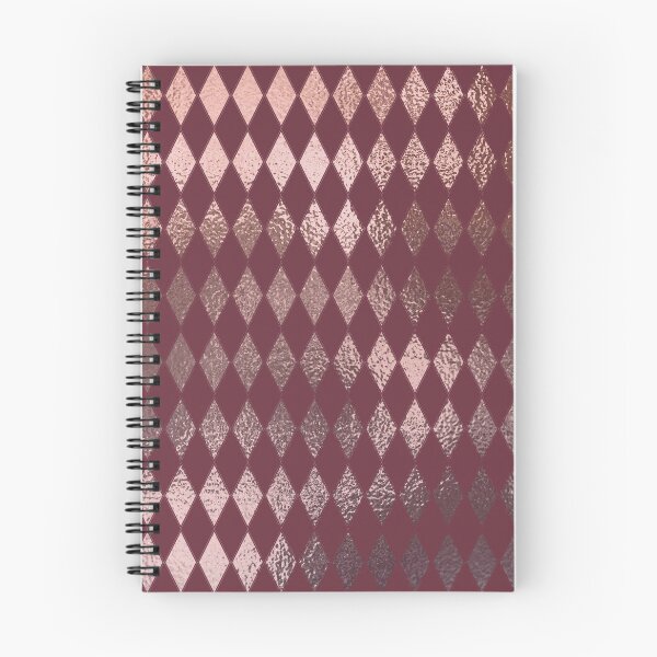 Item preview, Rose gold metallic argyle on burgundy  designed and sold by FatBirdie.