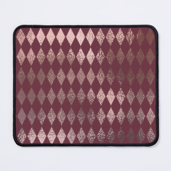Item preview, Rose gold metallic argyle on burgundy designed and sold by FatBirdie.