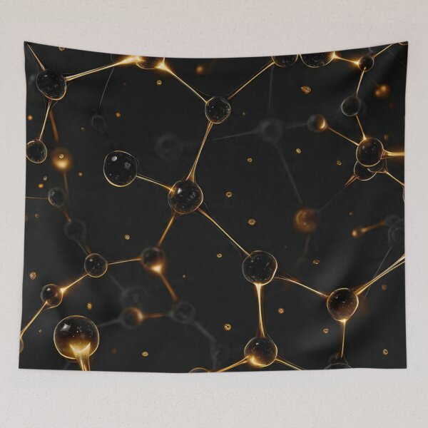 Item preview, Golden Molecular Network Abstract Background designed and sold by DIGPROF.