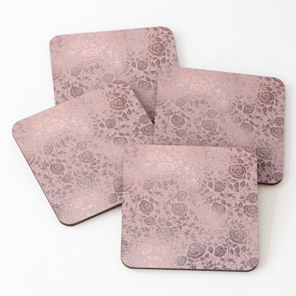Item preview, Rose gold metallic floral pattern  designed and sold by FatBirdie.