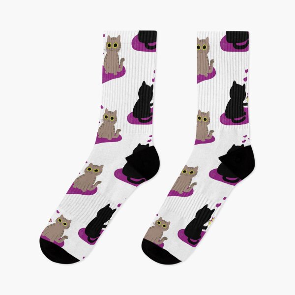 Item preview, Cat Love - Purple Flower as a Gift designed and sold by fishdesigns.