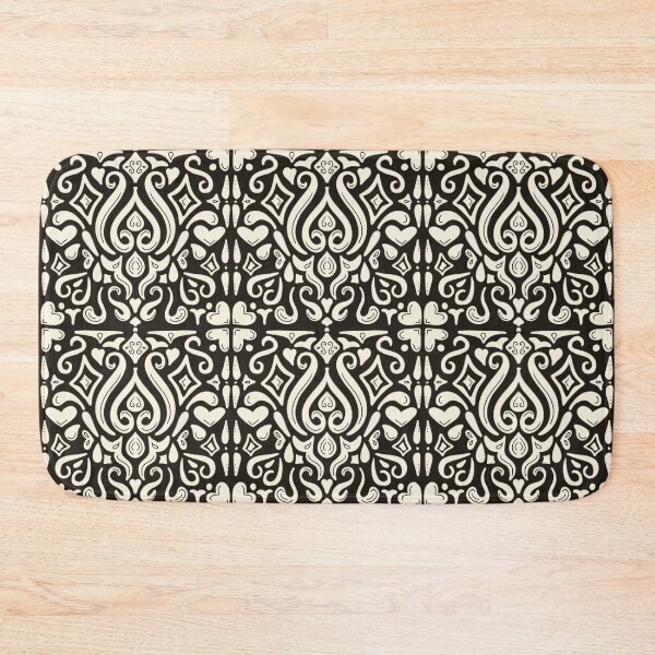 Item preview, Ornate Black and Cream Damask Pattern designed and sold by BibidibuDesigns.