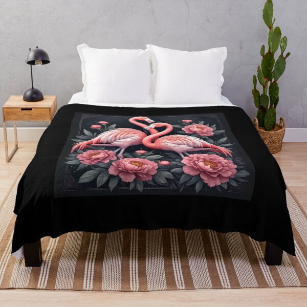 Item preview, Two beautiful Pink flamingo among magnificent peony flowers. designed and sold by Natalia-Vlad.