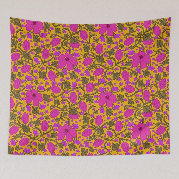 Item preview, Stylin' Tulips in Bright Pink and Honey designed and sold by Lynne Goodman Design.