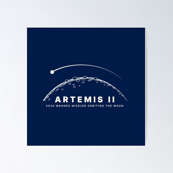 Item preview, Artemis II 2026 Manned Mission Orbiting the Moon Minimalist Art designed and sold by KiwiRider.